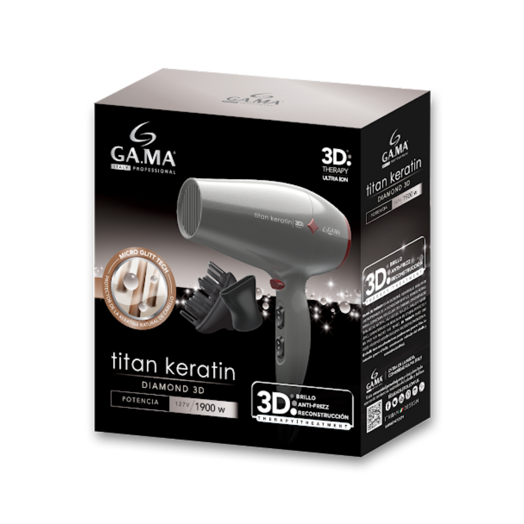 Secador GA.MA Italy Titan Keratin Diamond 3D 2300W